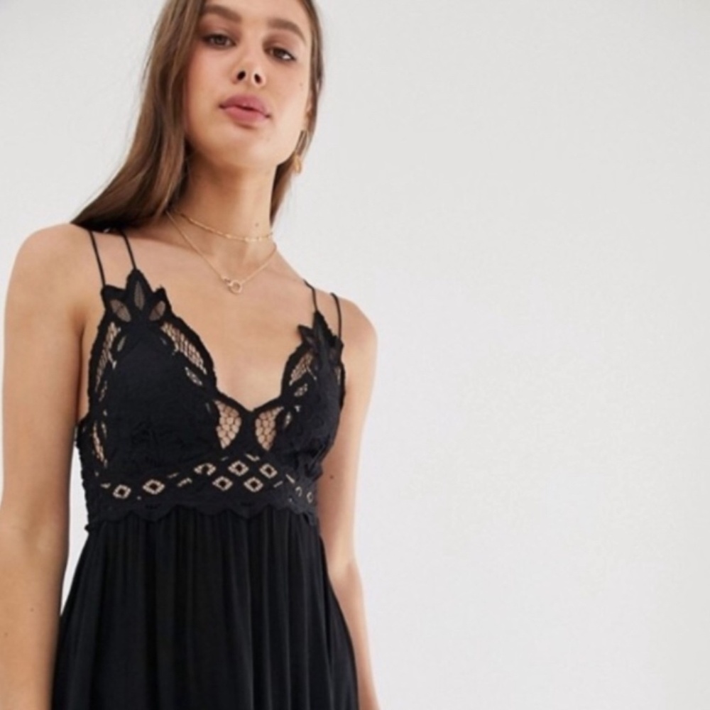 NWT Free People Adella Mini Slip Dress, Black, Size Small - Picture 5 of 14